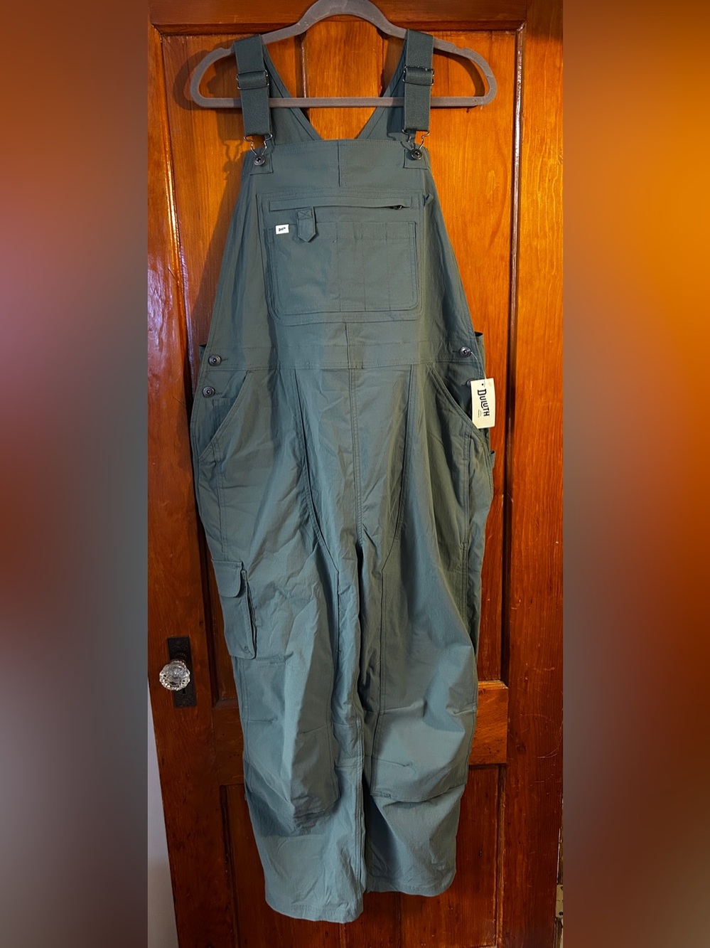 Duluth Trading Heirloom Gardening Bib Overalls Women XL 29 Fir Green NWT